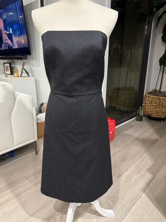 Strapless Sheath Work to Cocktail Dress in Charcoal Gray - Picture 2 of 2